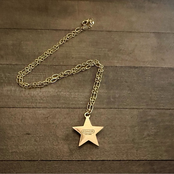 Coach Gold Reversible Layered Star Pendant 18k/.925 Necklace - Picture 14 of 16